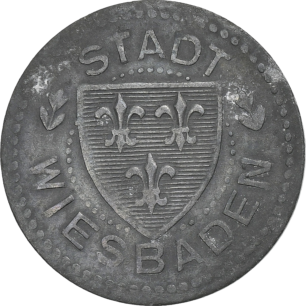 Germany, Stadt Wiesbaden, 10 Pfennig, undated (1920), , Zinc