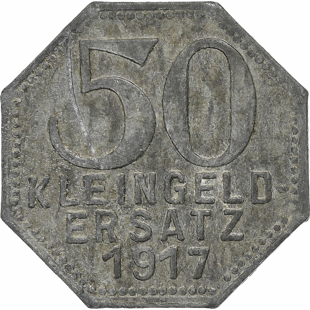 Germany, Stadt Tübingen, 50 Pfennig, 1917, , Zinc