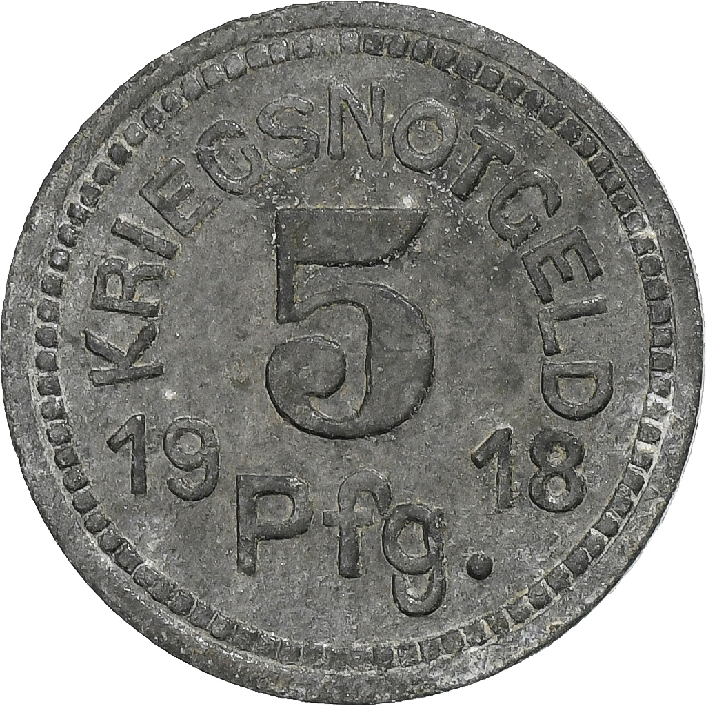 Germany, Stadt Tauberbischofsheim, 5 Pfennig, 1918, , Zinc