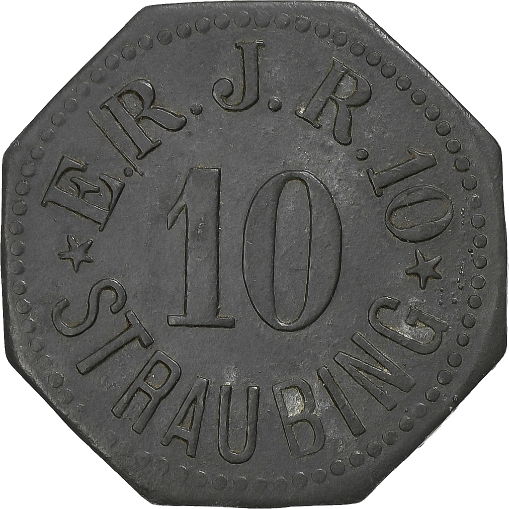 Germany, Stadt Straubing, 10 Pfennig, , Zinc