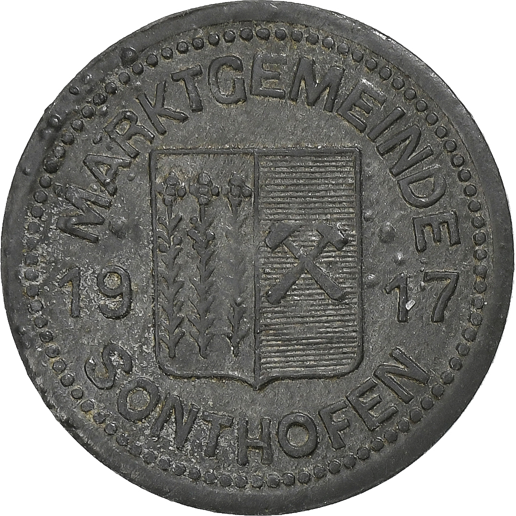 Germany, Stadt Sonthofen, 10 Pfennig, 1917, , Zinc