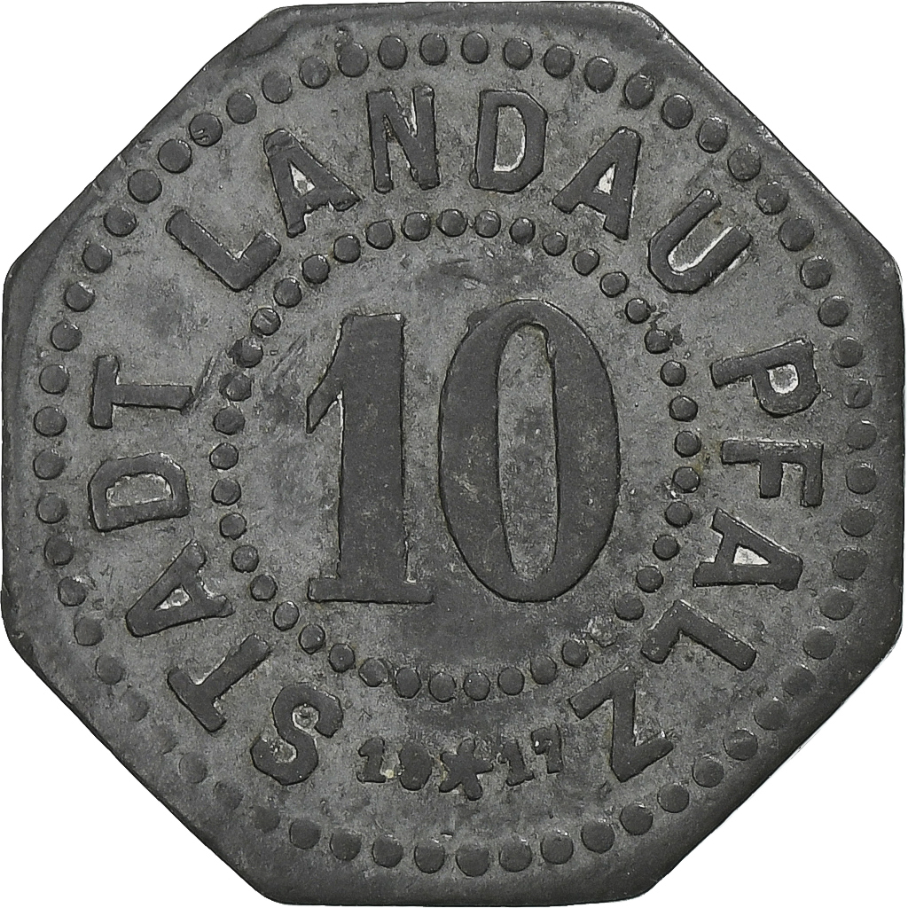 Germany, Stadt Landau, 10 Pfennig, 1917, , Zinc