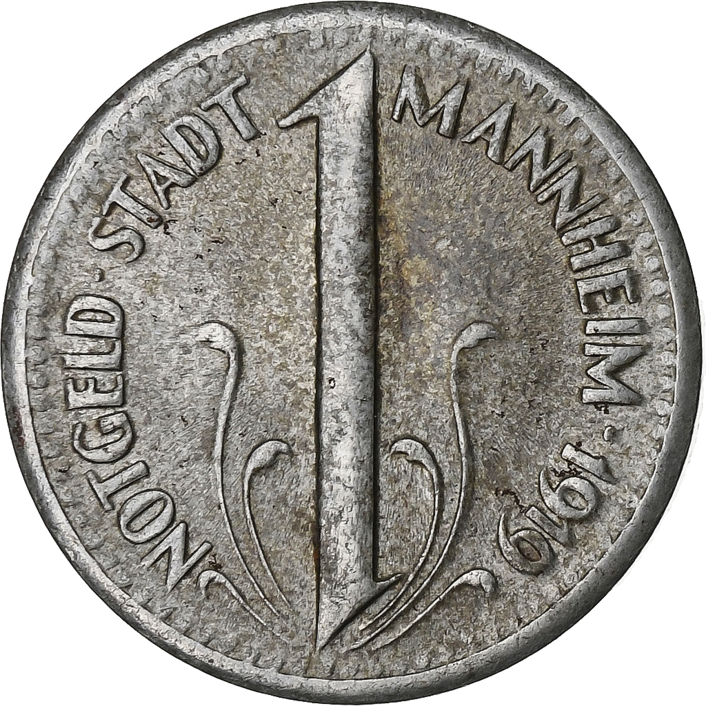 Germany, Stadt Mannheim, 10 Pfennig, 1919, , Iron