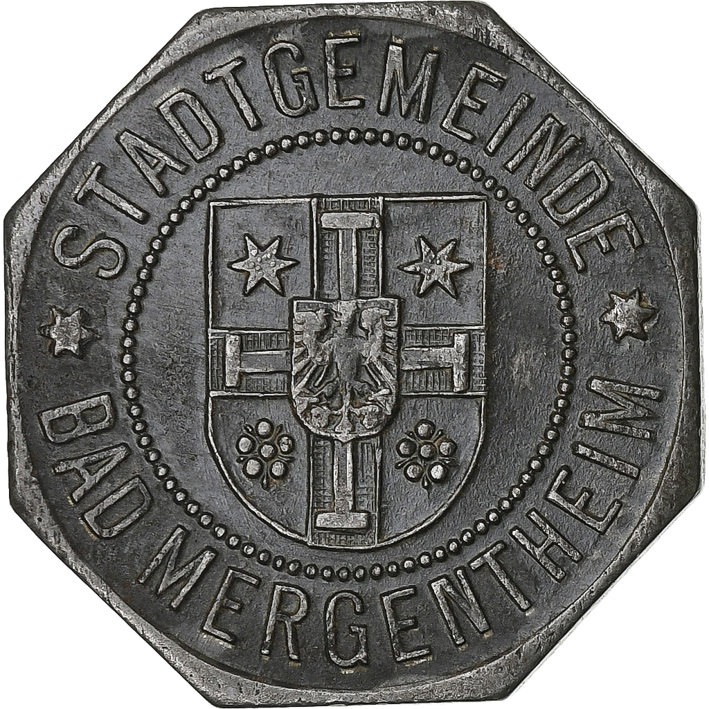Germany, Stadt Bad Mergentheim, 10 Pfennig, 1918, , Iron