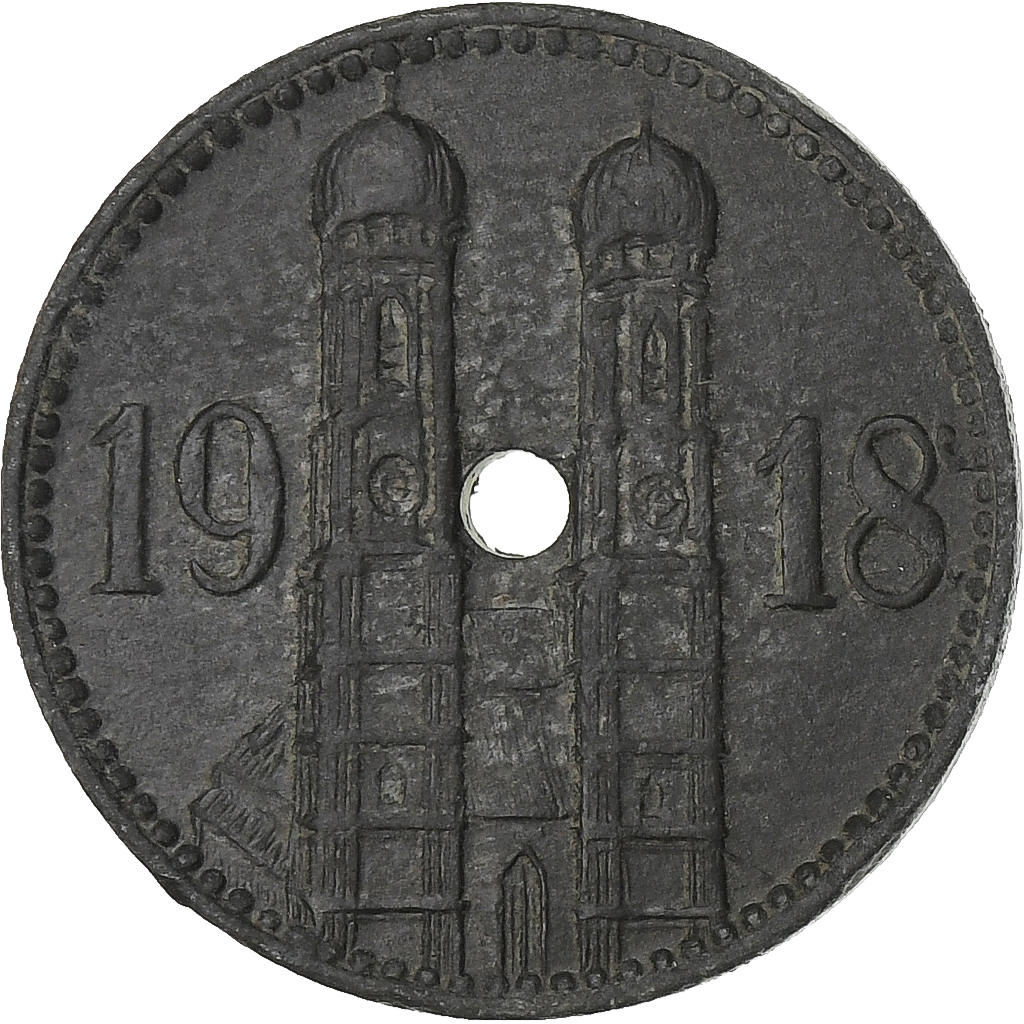 Germany, Stadt München, 15 Pfennig, 1918, , Zinc