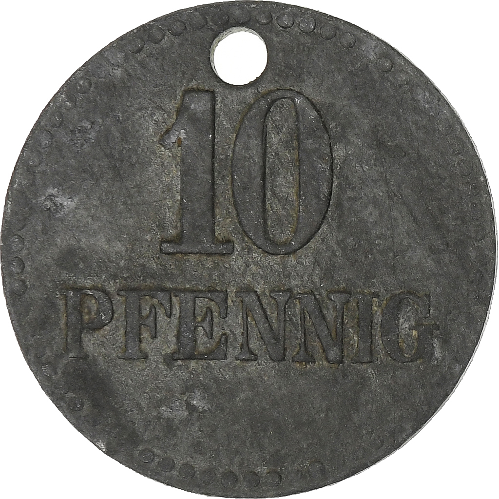 Germany, Stadt Neustadt im Schwarzwald, 10 Pfennig, 1917, Holed, , Zinc