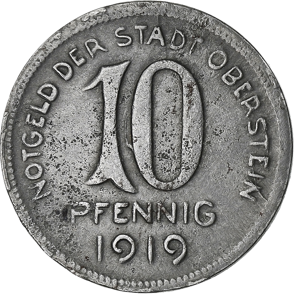 Germany, Stadt Oberstein, 10 Pfennig, 1919, , Iron