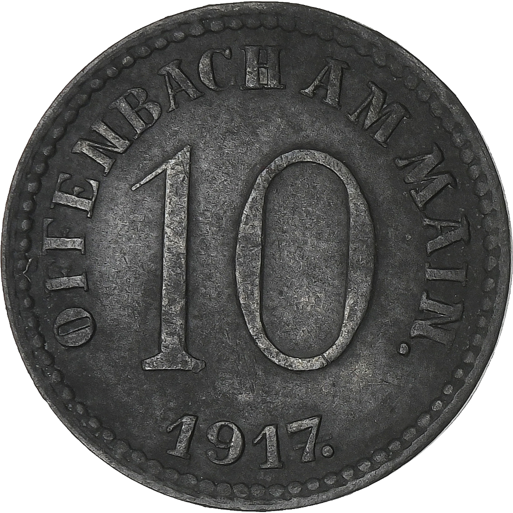 Germany, Stadt Offenbach am Main, 10 Pfennig, 1917, , Zinc