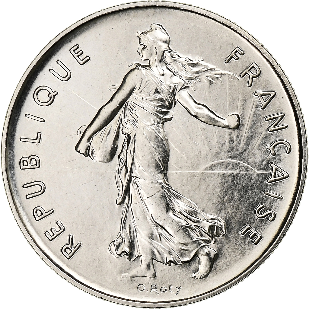 France, 5 Francs, Semeuse, 1974, Monnaie de Paris, série FDC, Copper-nickel