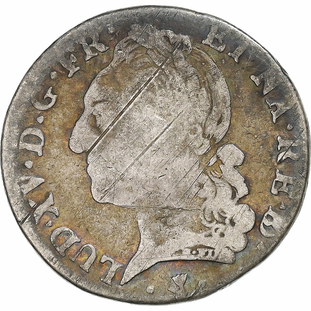 France, Louis XV, 1/5 Écu de Béarn à la vieille tête, 1773, Pau, Silver