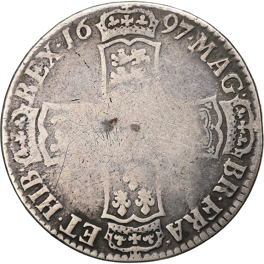 Kingdom of England, William III, 1/2 Crown, 1697, London, Silver, 