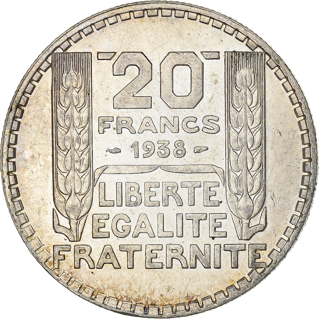 France, 20 Francs, Turin, 1938, Paris, Silver, , Gadoury:852, KM:879