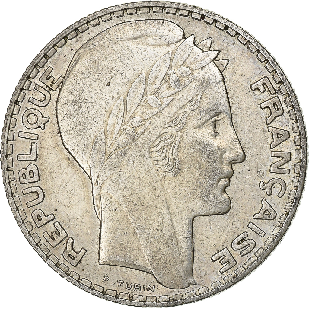 France, 10 Francs, Turin, 1939, Paris, Silver, , Gadoury:801, KM:878