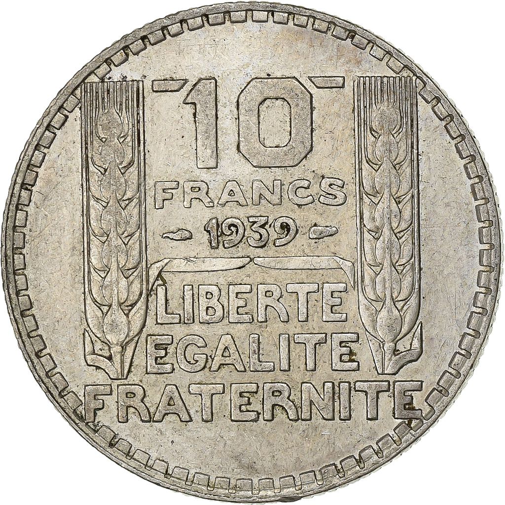 France, 10 Francs, Turin, 1939, Paris, Silver, , Gadoury:801, KM:878