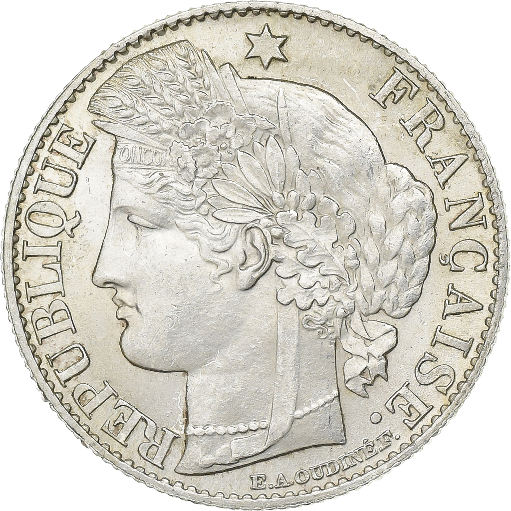 France, 50 Centimes, Cérès, 1894, Paris, Silver, MS(63), Gadoury:419a