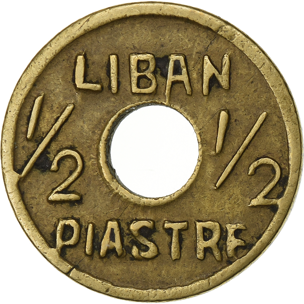 Lebanon, French protectorate, 1/2 Piastre, Undated (1941), Paris, Emergency WWII