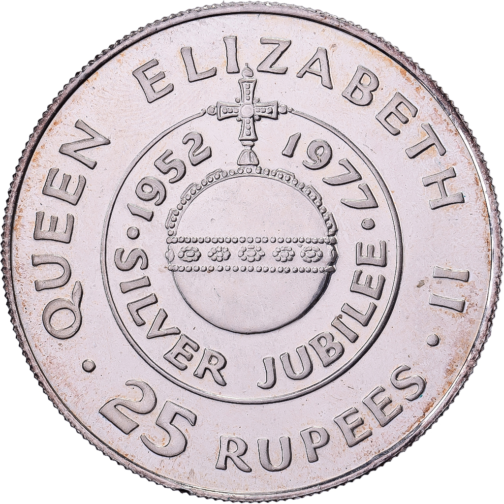 Seychelles, Elizabeth II, 25 Rupees, 1977, British Royal Mint, Silver Jubilee