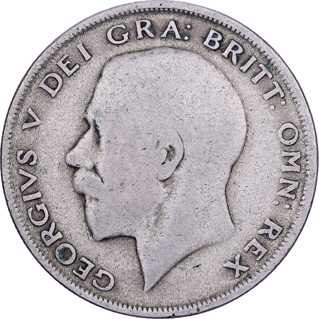 Great Britain, George V, 1/2 Crown, 1922, British Royal Mint, Silver, 