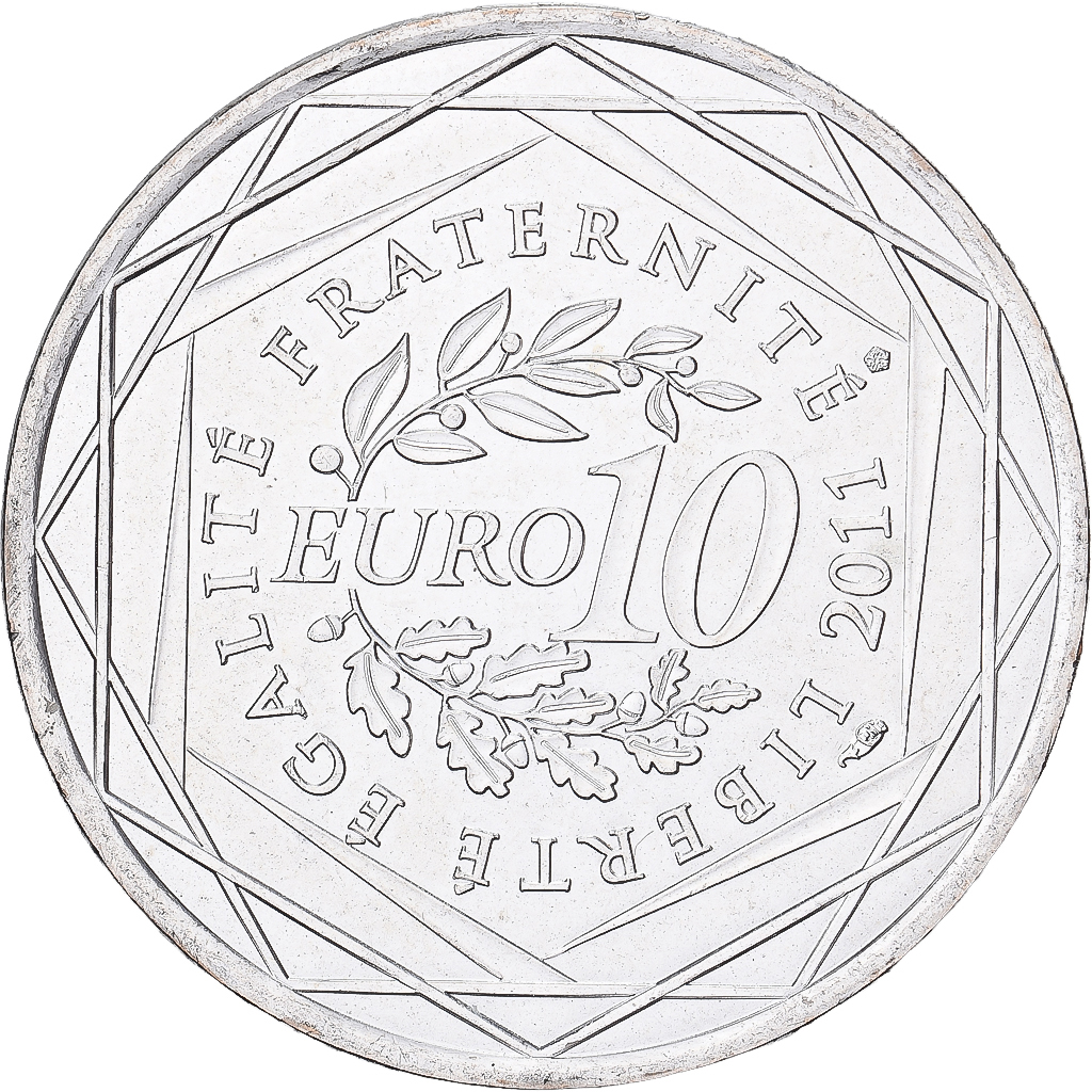 France, 10 Euro, 2011, Silver, MS