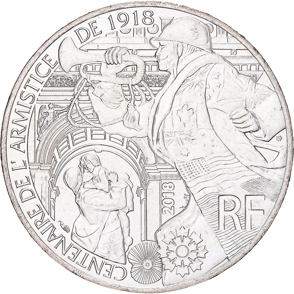 France, 10 Euro, Centenaire de l'Armistice 1918, 2018, Argent, SPL