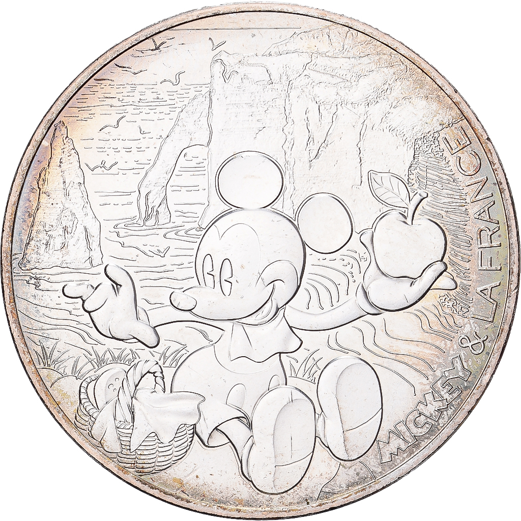 France, 10 Euro, Mickey Falaise d'Étretat, 2018, Monnaie de Paris, Argent, SPL