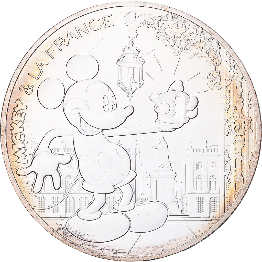 France, 10 Euro, Mickey & la France - Dans la place, 2018, Monnaie