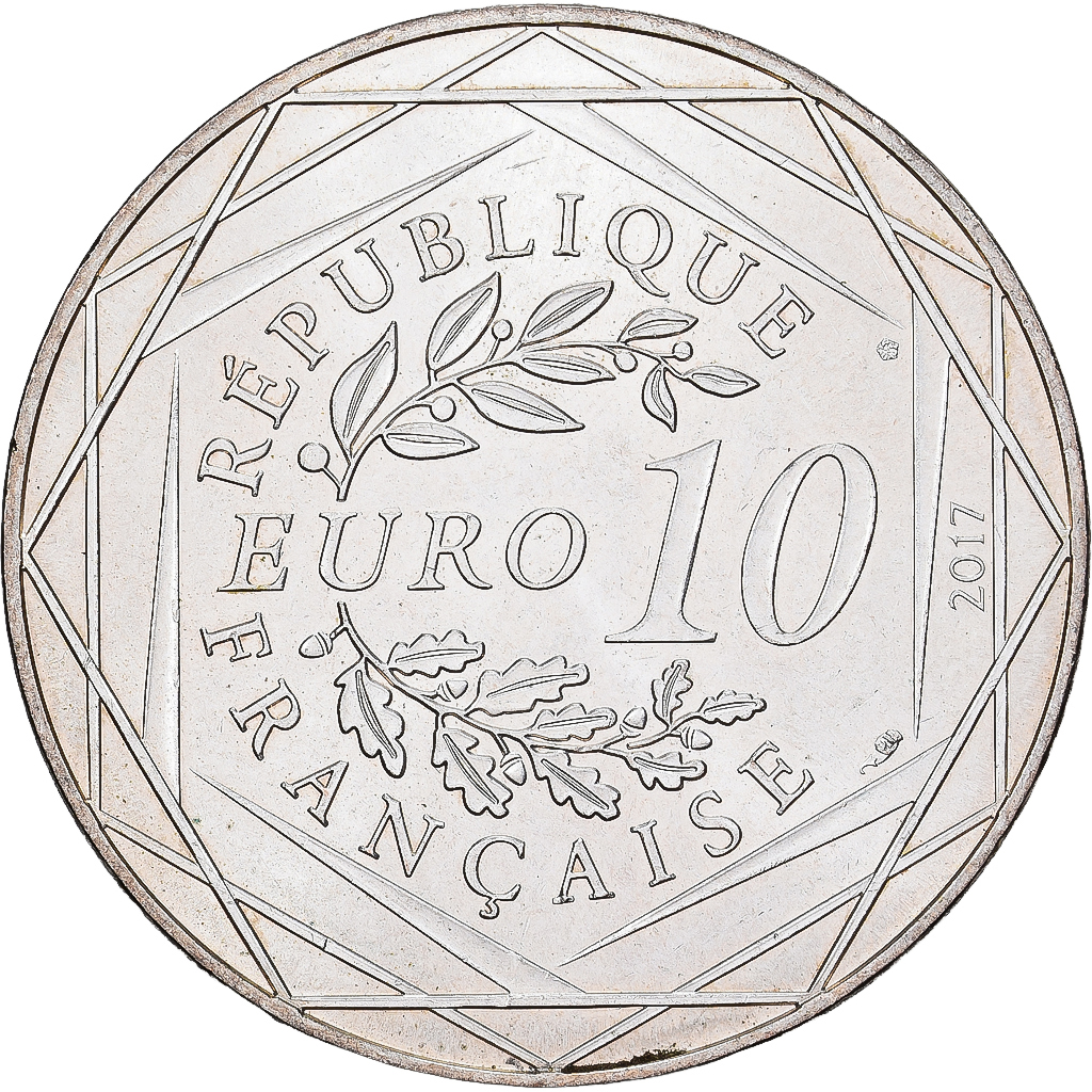 France, 10 Euro, Jean-Paul Gaultier (La Provence rayonnante), 2017, MDP, Argent