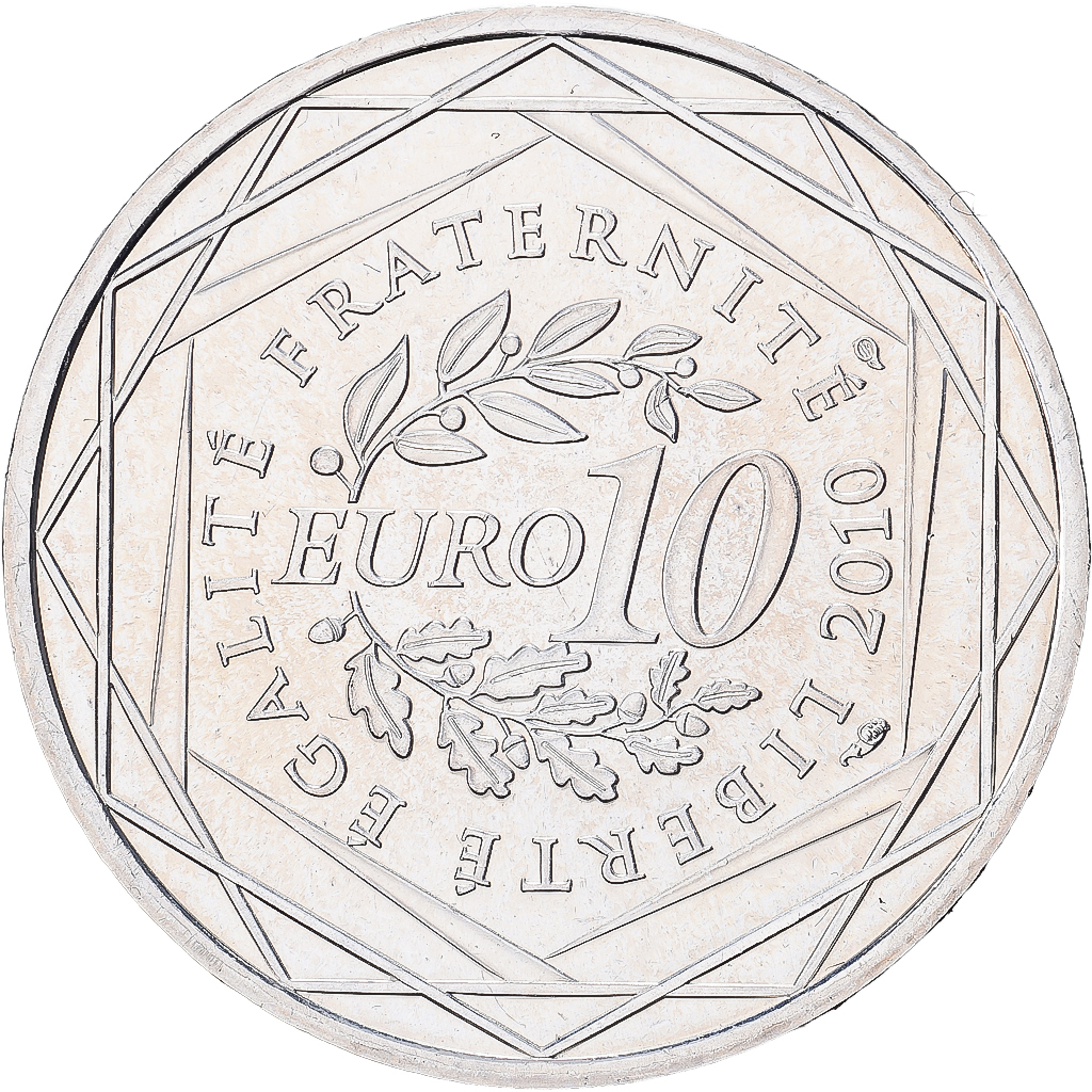 France, 10 Euro, 2010, Paris, Silver, MS, KM:1646