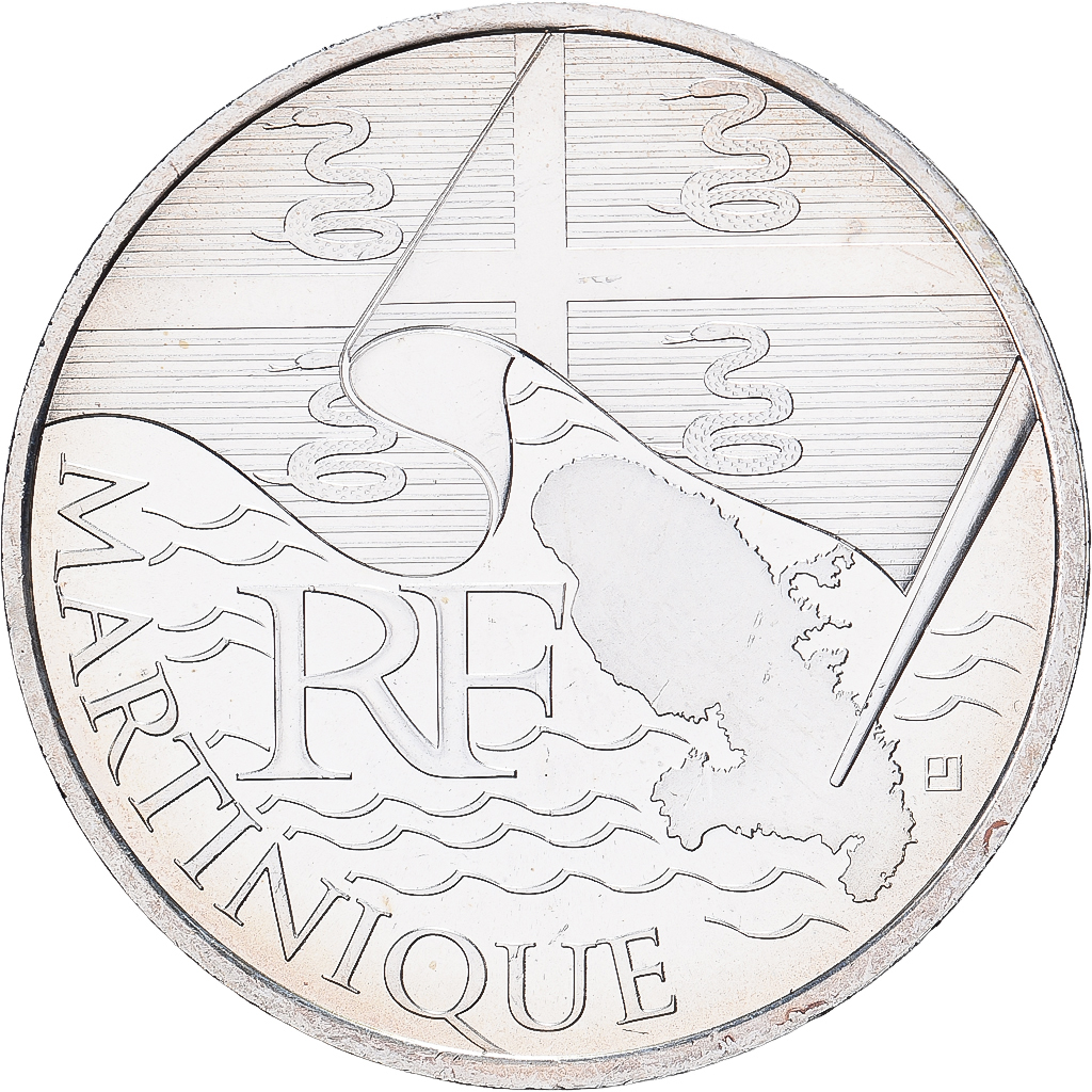 Frankreich, 10 Euro, Martinique, 2010, Paris, UNZ, Silber, Gadoury:EU399