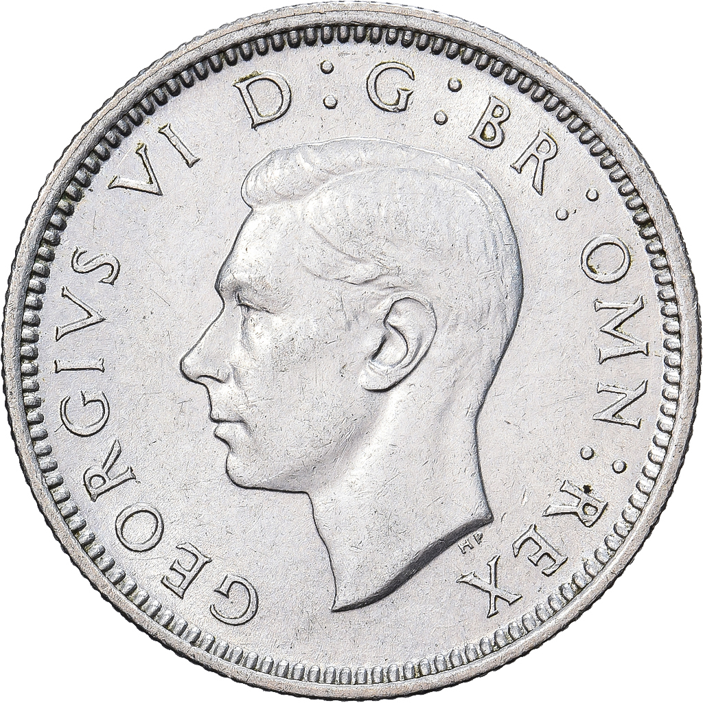 Great Britain, George VI, 6 Pence, 1943, Copper-nickel, EF, KM:862