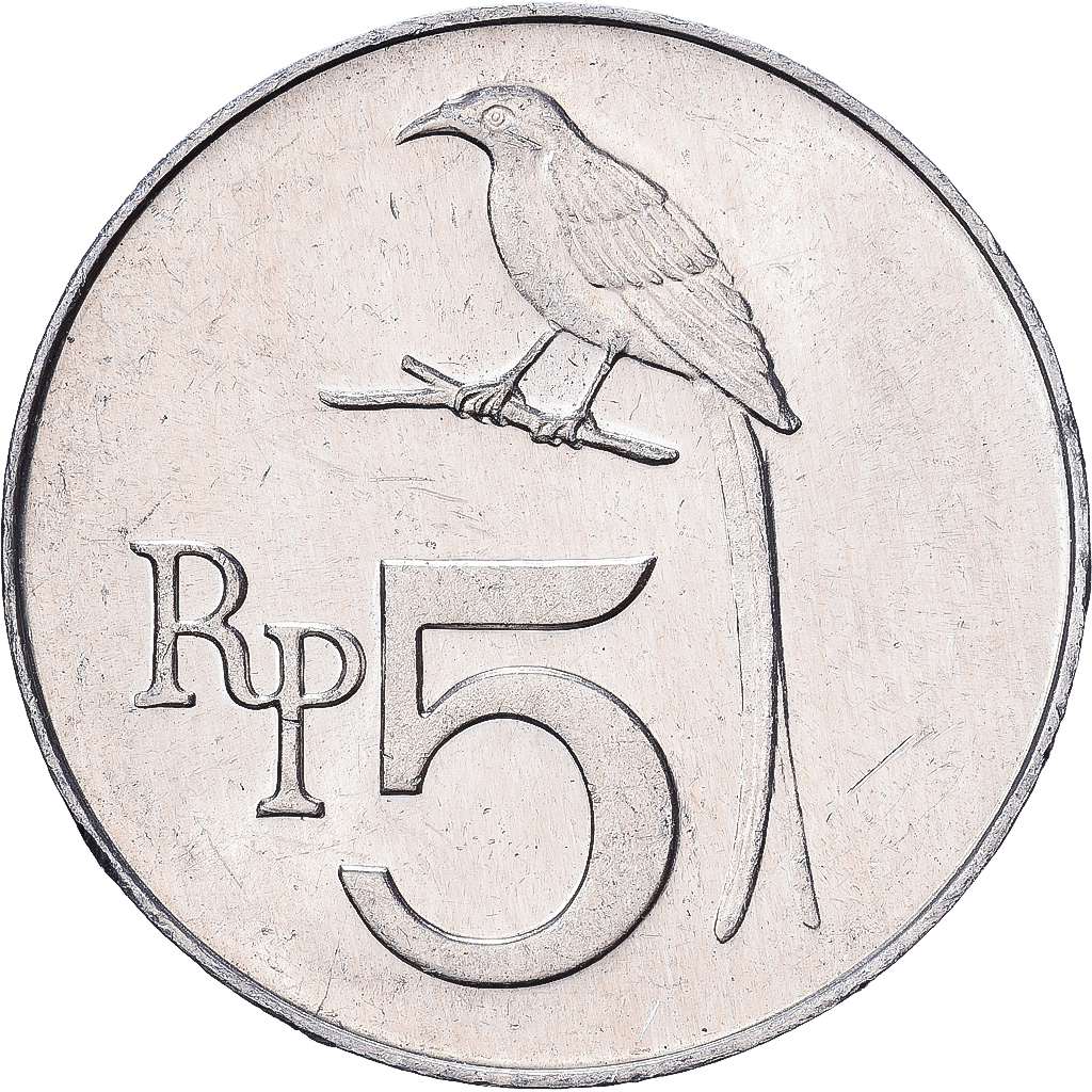 Indonesia, 5 Rupiah, 1970, Aluminum, EF, KM:22