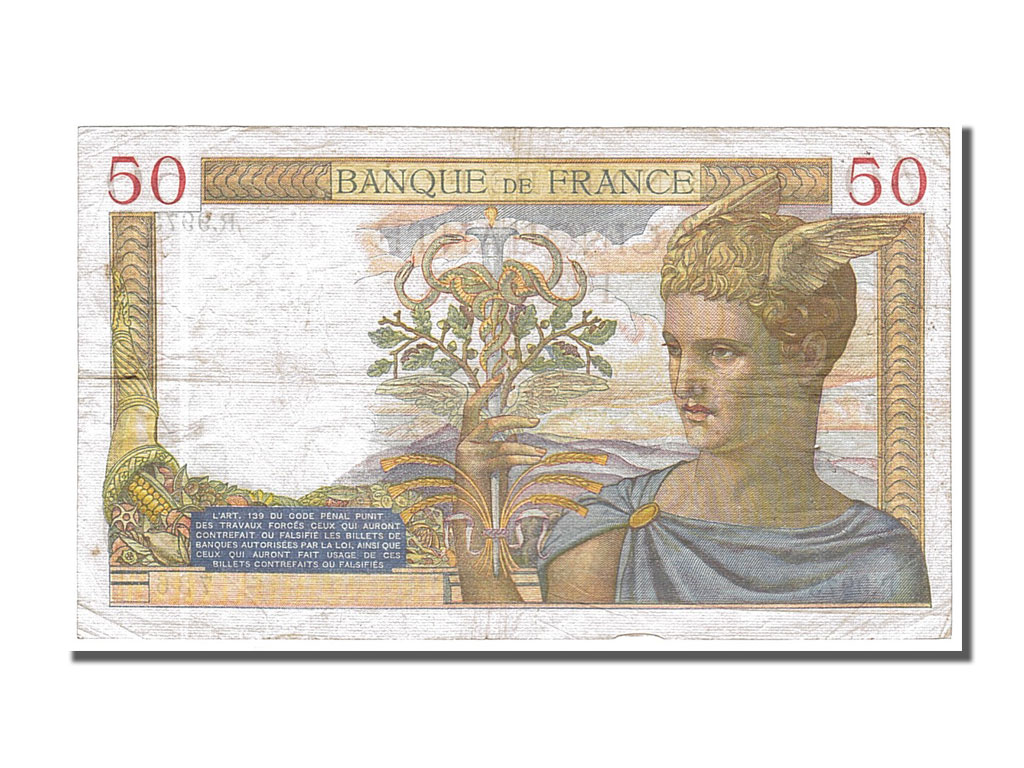 Banknote, France, 50 Francs, 50 F 1934-1940 ''Cérès'', 1939, 1939-03-30