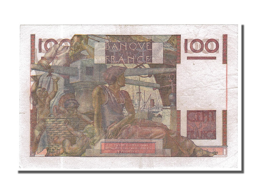 Banknote, France, 100 Francs, 100 F 1945-1954 ''Jeune Paysan'', 1953
