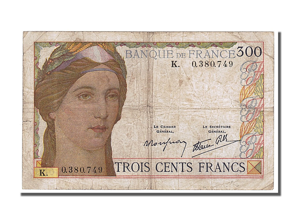 Banknote, France, 300 Francs, 300 F 1938-1939, 1938, 1938-10-06, VF