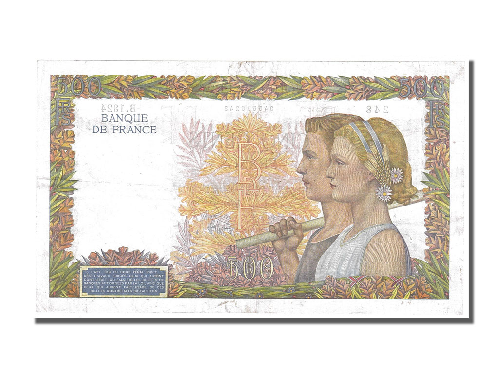 Banknote, France, 500 Francs, 500 F 1940-1944 ''La Paix'', 1941, 1941-01-09