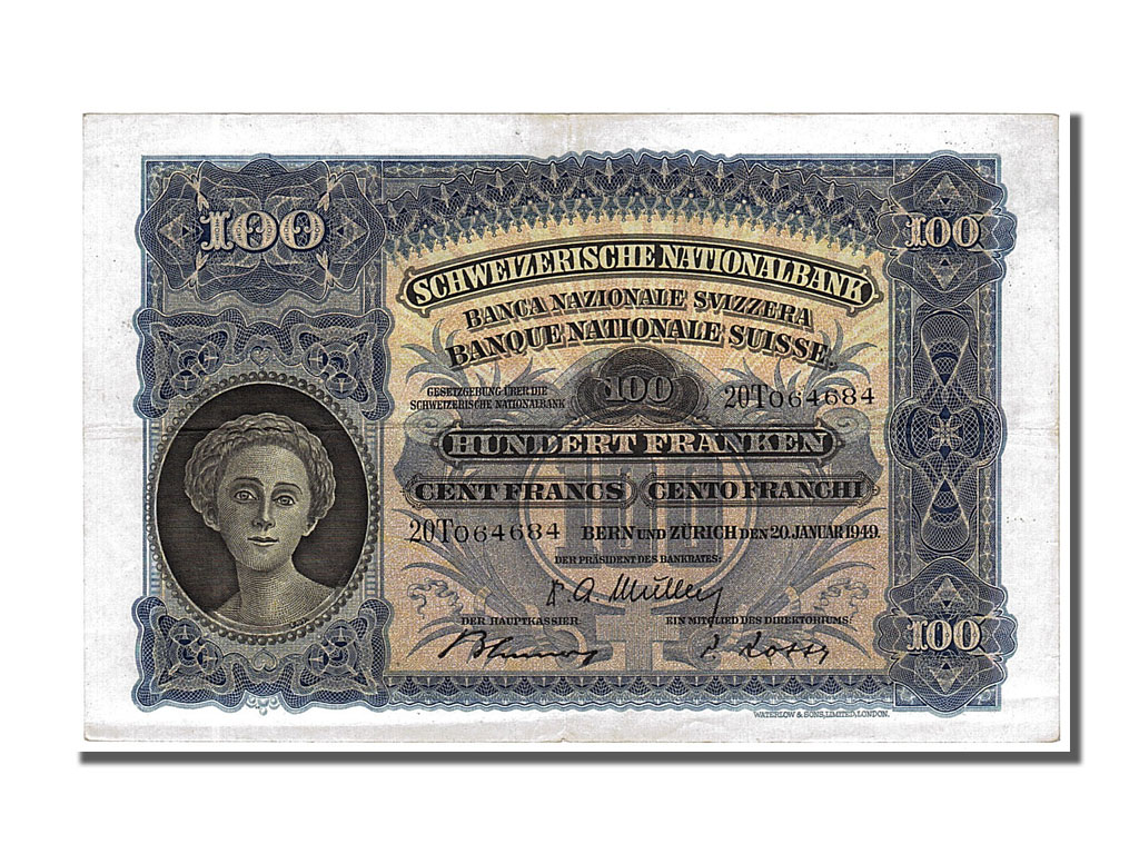 Banknote, Switzerland, 100 Franken, 1949, 1949-01-20, AU