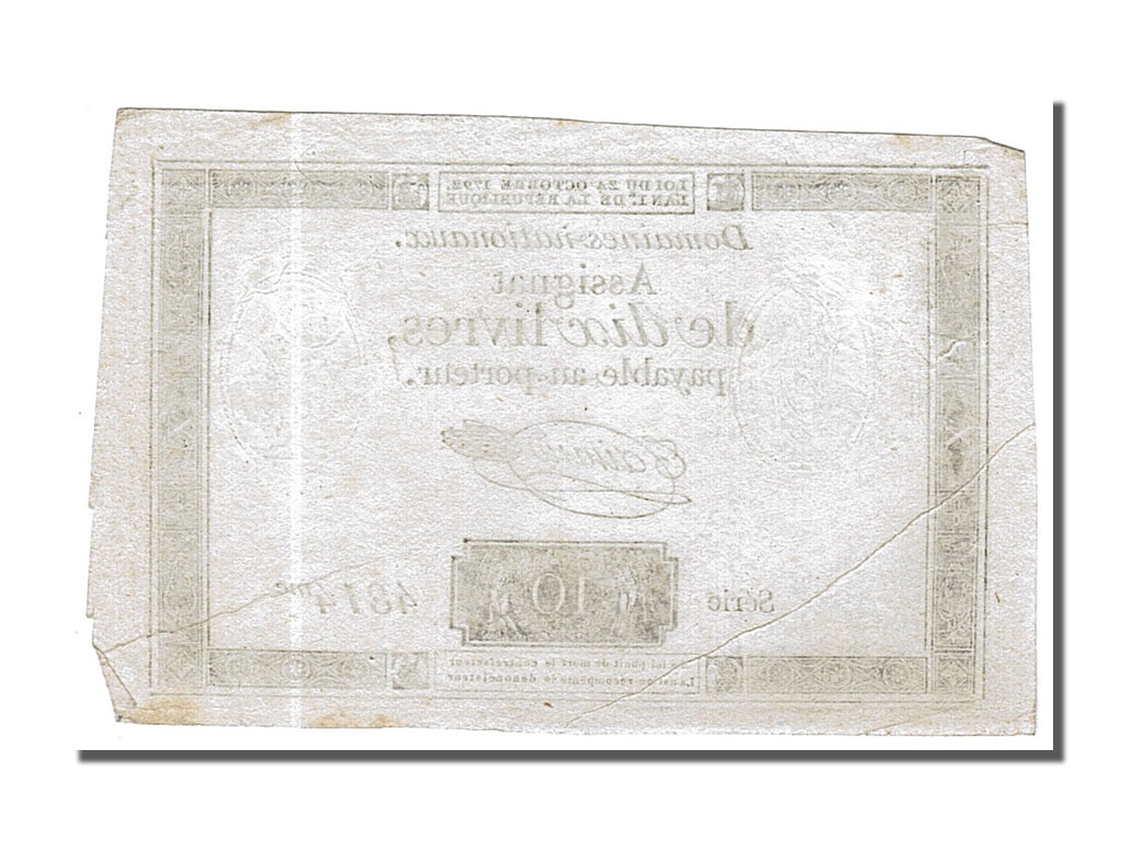 Banknote, France, 10 Livres, 1792, Taisaud, AU(55-58), KM:A66b, Lafaurie:161.b