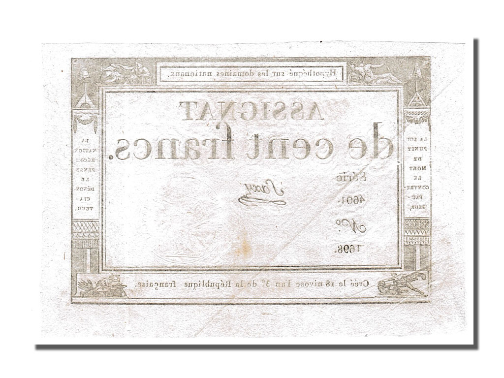 Banknote, France, 100 Francs, 1795, Saxy, AU(55-58), KM:A78, Lafaurie:173