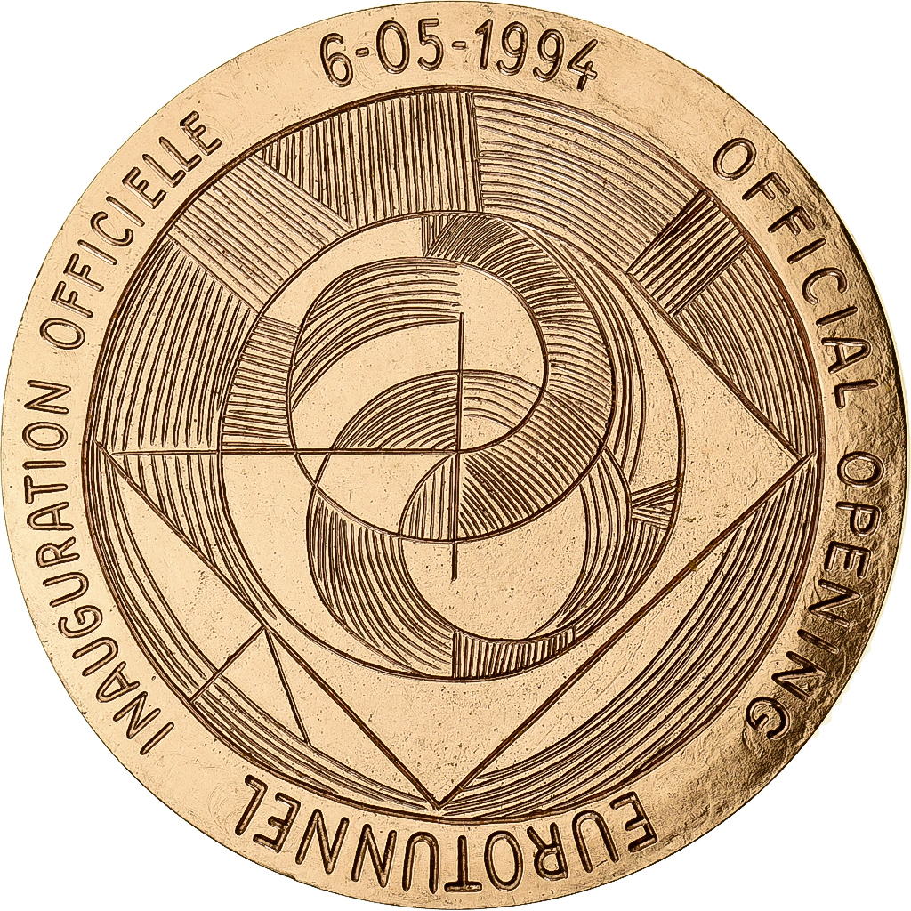 France, Medal, Inauguration Officielle de l'Eurotunnel, 1994, Bronze, 