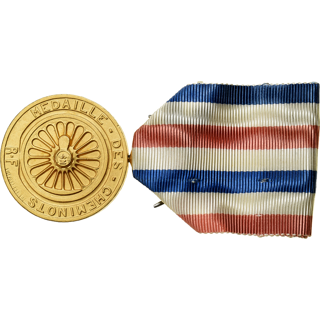 France, Médaille des cheminots, Medal, 1950, Excellent Quality, Favre-Bertin
