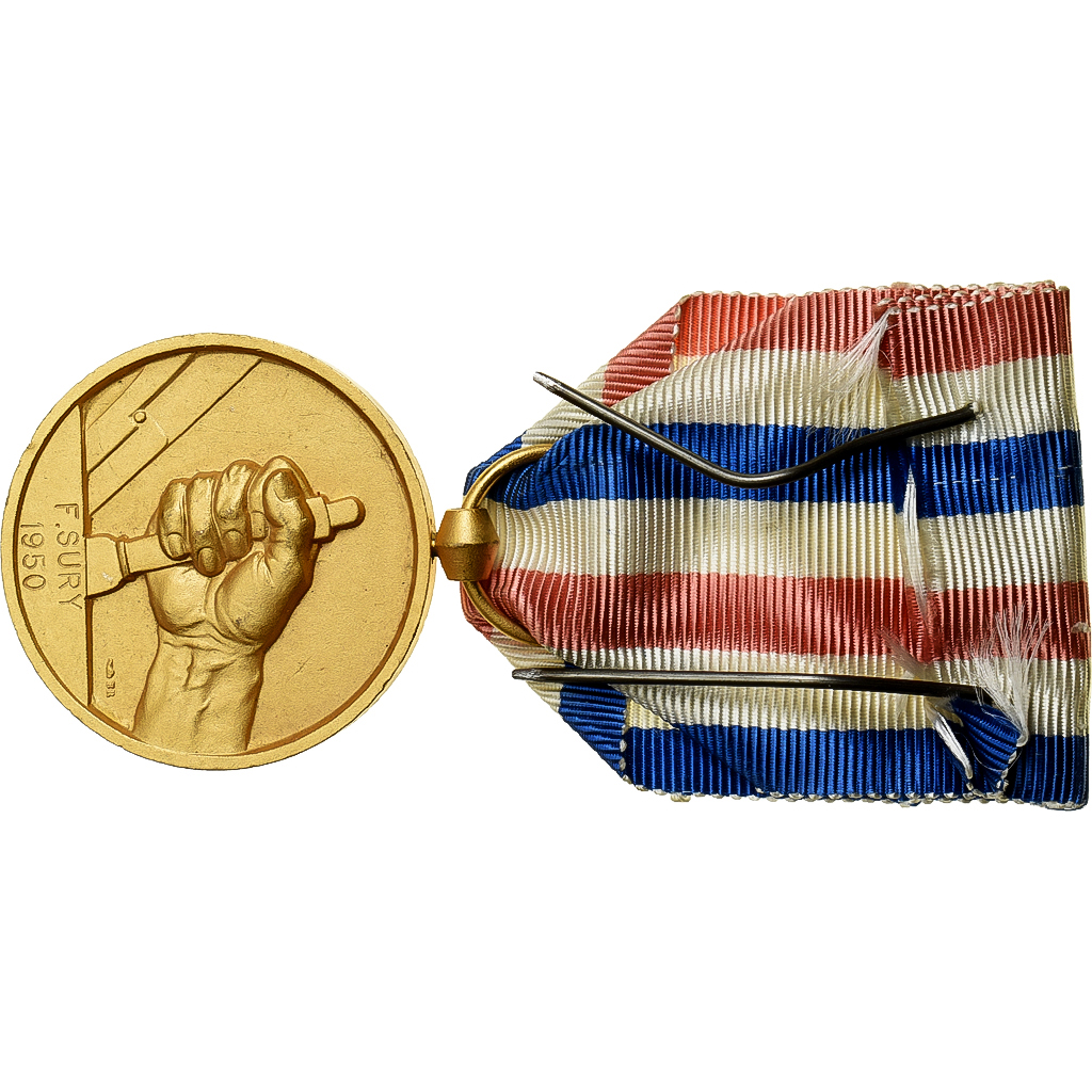 France, Médaille des cheminots, Medal, 1950, Excellent Quality, Favre-Bertin