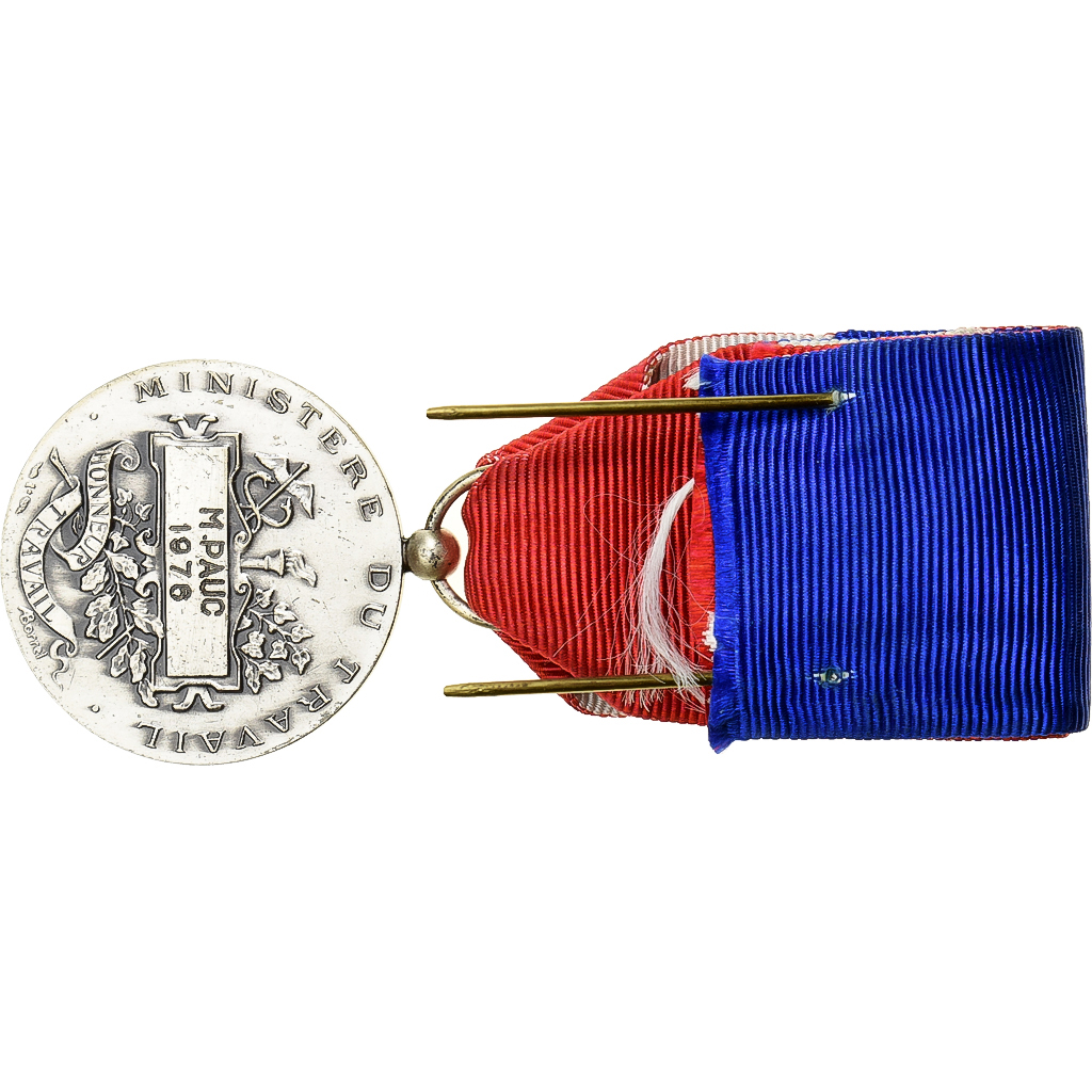 France, Médaille d'honneur du travail, Medal, 1976, Excellent Quality, Borrel