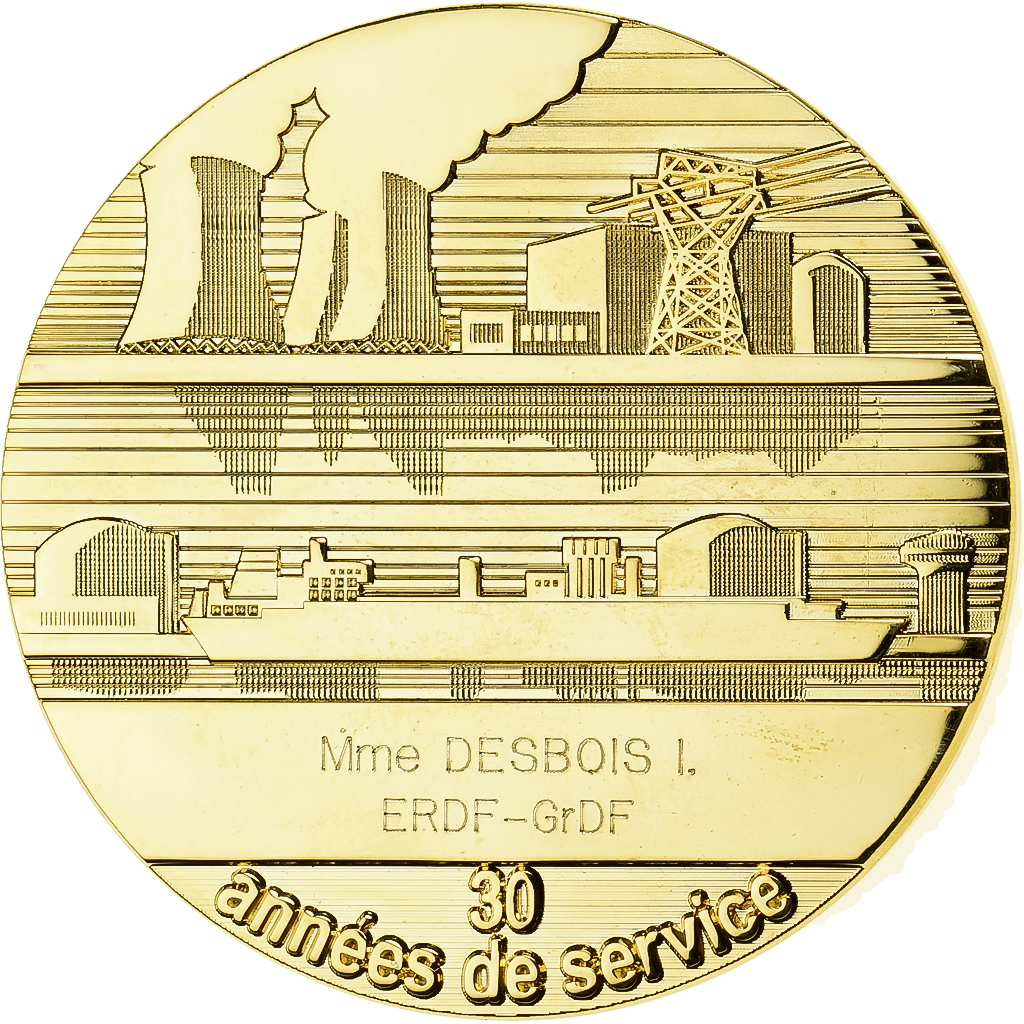 France, Medal, Electricité-Gaz de France, Gilt Bronze, 