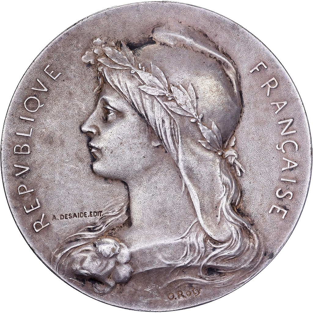 France, Medal, Préfet de la Seine-Inférieure, Silvered bronze, O.Roty