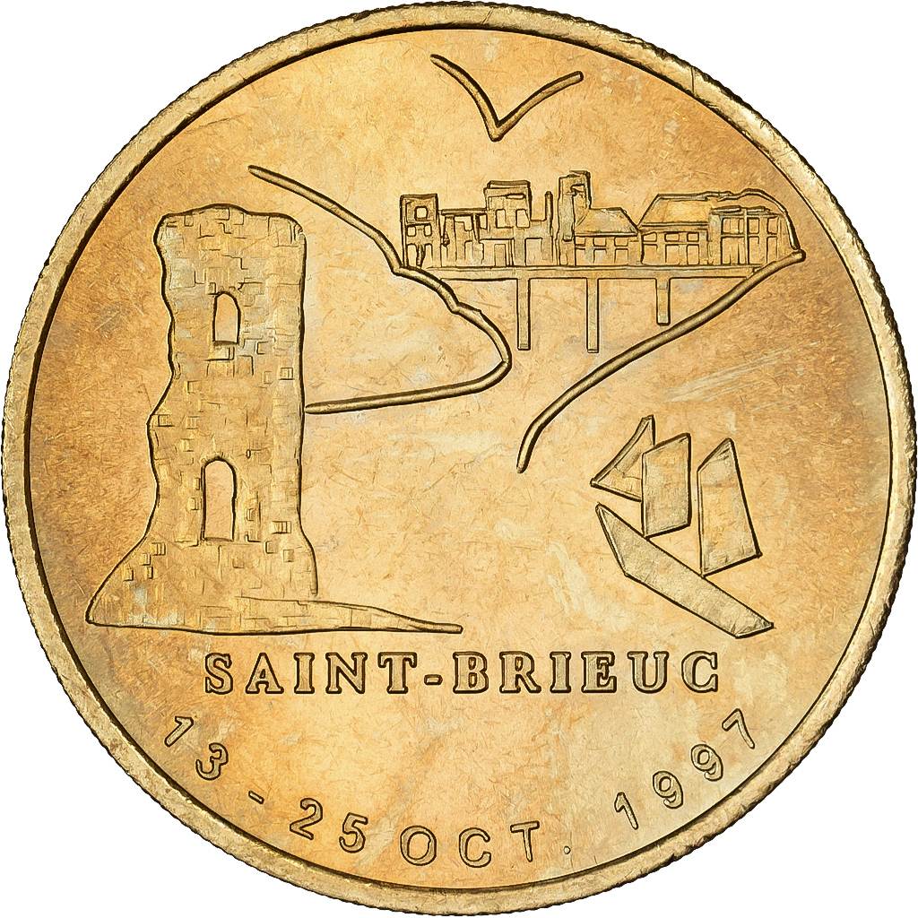 France, Token, Euro des Villes, 1 Euro Saint-Brieuc, 1997, Copper-nickel