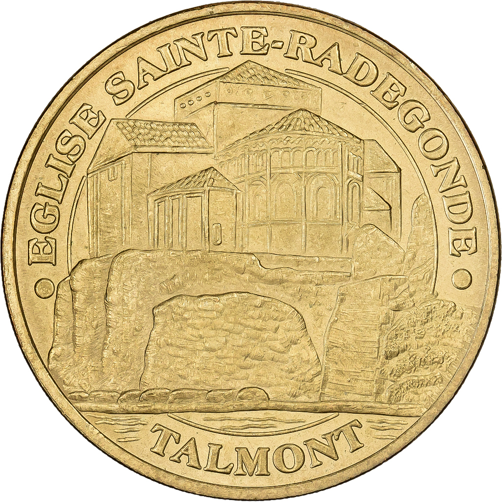 France, Token, Eglise Sainte-Radegonde, Talmont, 2005, Copper-nickel Aluminium