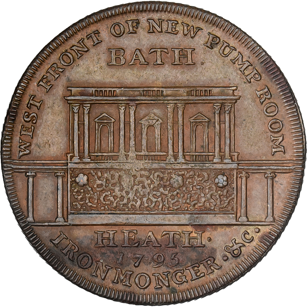 Great Britain, Halfpenny Token, Bladud Founder of Bath, 1795, Copper, 