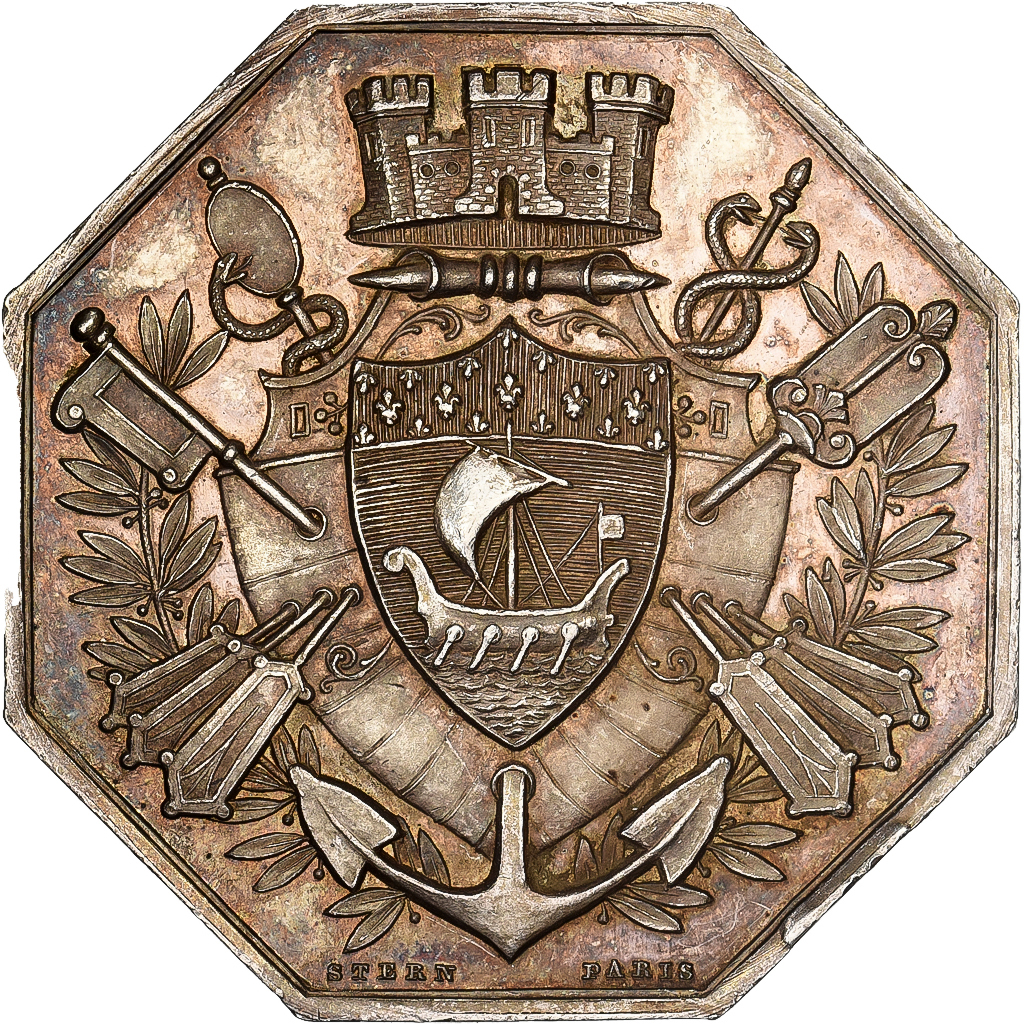 France, Token, Banque d'Escompte de Paris, 1878, Silver, Stern, 