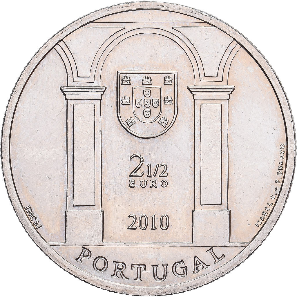 Portugal, 2-1/2 Euro, Terreiro do Paço, 2010, Cupro Nickel, VZ