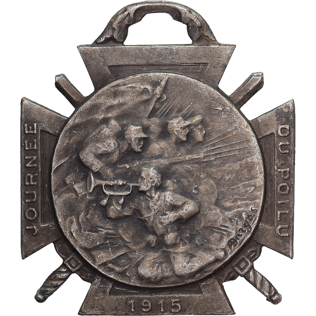 France, Journée du poilu, WAR, Médaille, 1915, Excellent Quality, Bargas